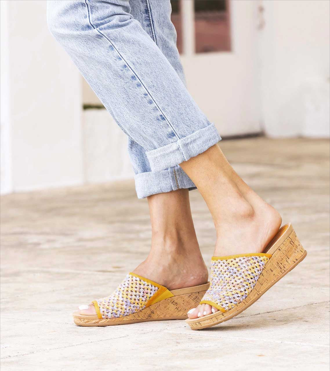 Flossey Wedge Slide Sandal / Baretraps
